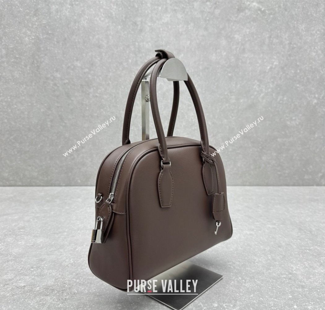 The Row India 10.00 Top Handle Bag in Smooth Leather Coffee Brown 2025 1740 (ningm-250927016)