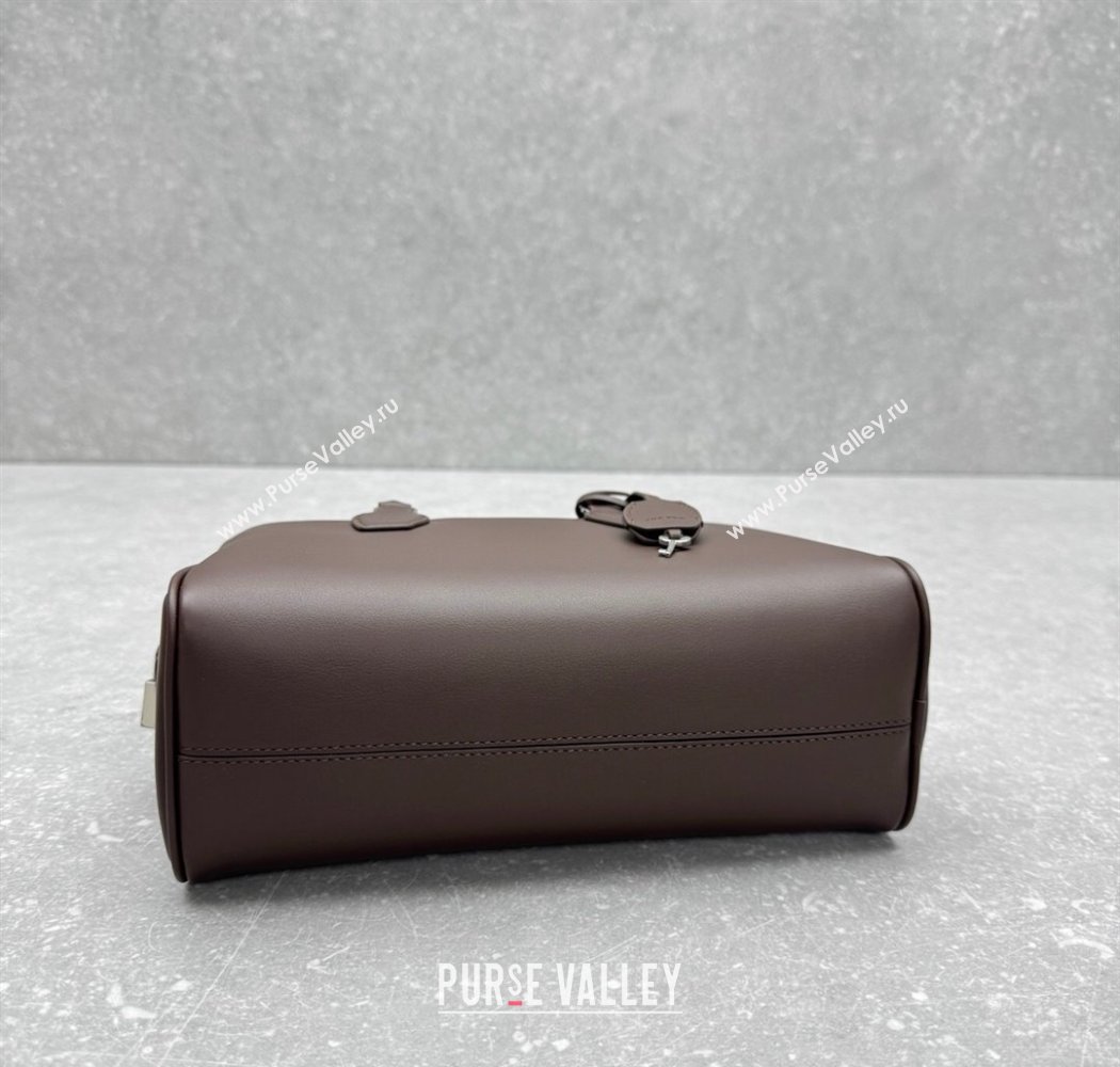 The Row India 10.00 Top Handle Bag in Smooth Leather Coffee Brown 2025 1740 (ningm-250927016)