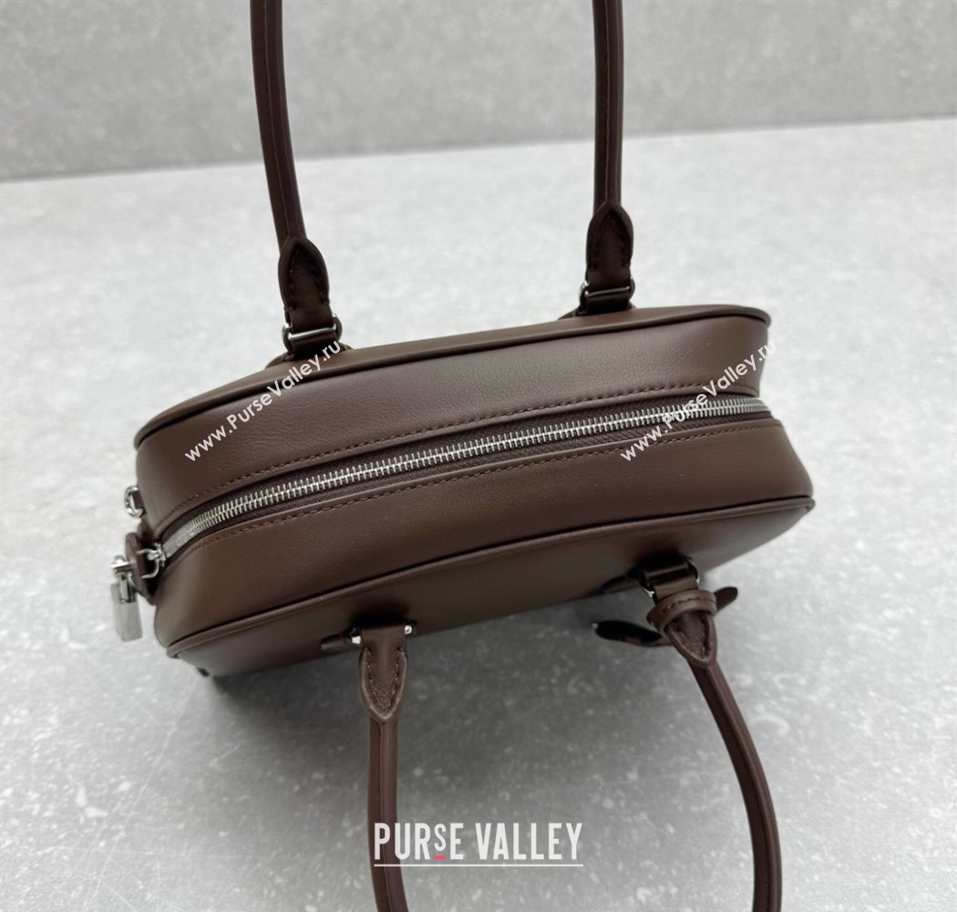 The Row India 10.00 Top Handle Bag in Smooth Leather Coffee Brown 2025 1740 (ningm-250927016)