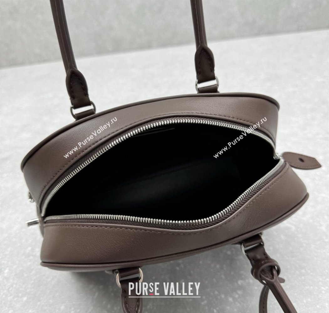 The Row India 10.00 Top Handle Bag in Smooth Leather Coffee Brown 2025 1740 (ningm-250927016)