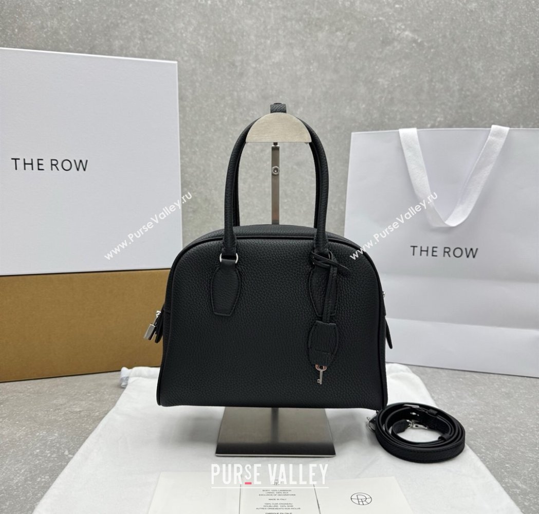 The Row India 10.00 Top Handle Bag in Grained Leather Black 2025 1740 (ningm-250927017)