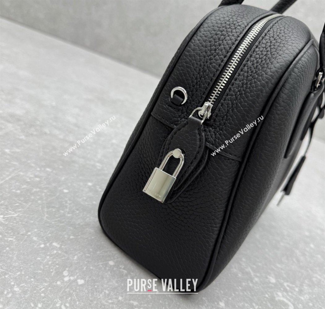The Row India 10.00 Top Handle Bag in Grained Leather Black 2025 1740 (ningm-250927017)