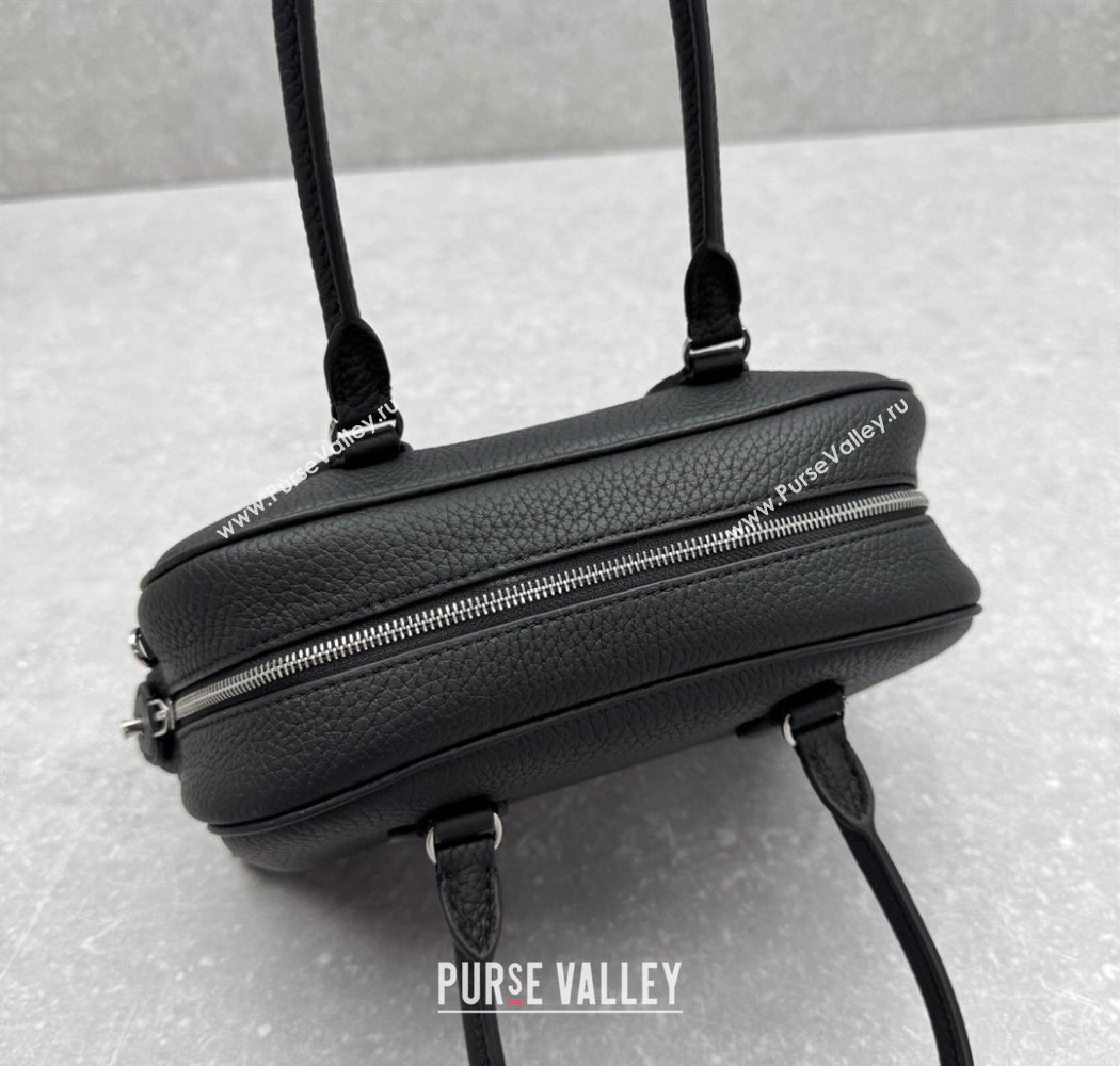 The Row India 10.00 Top Handle Bag in Grained Leather Black 2025 1740 (ningm-250927017)