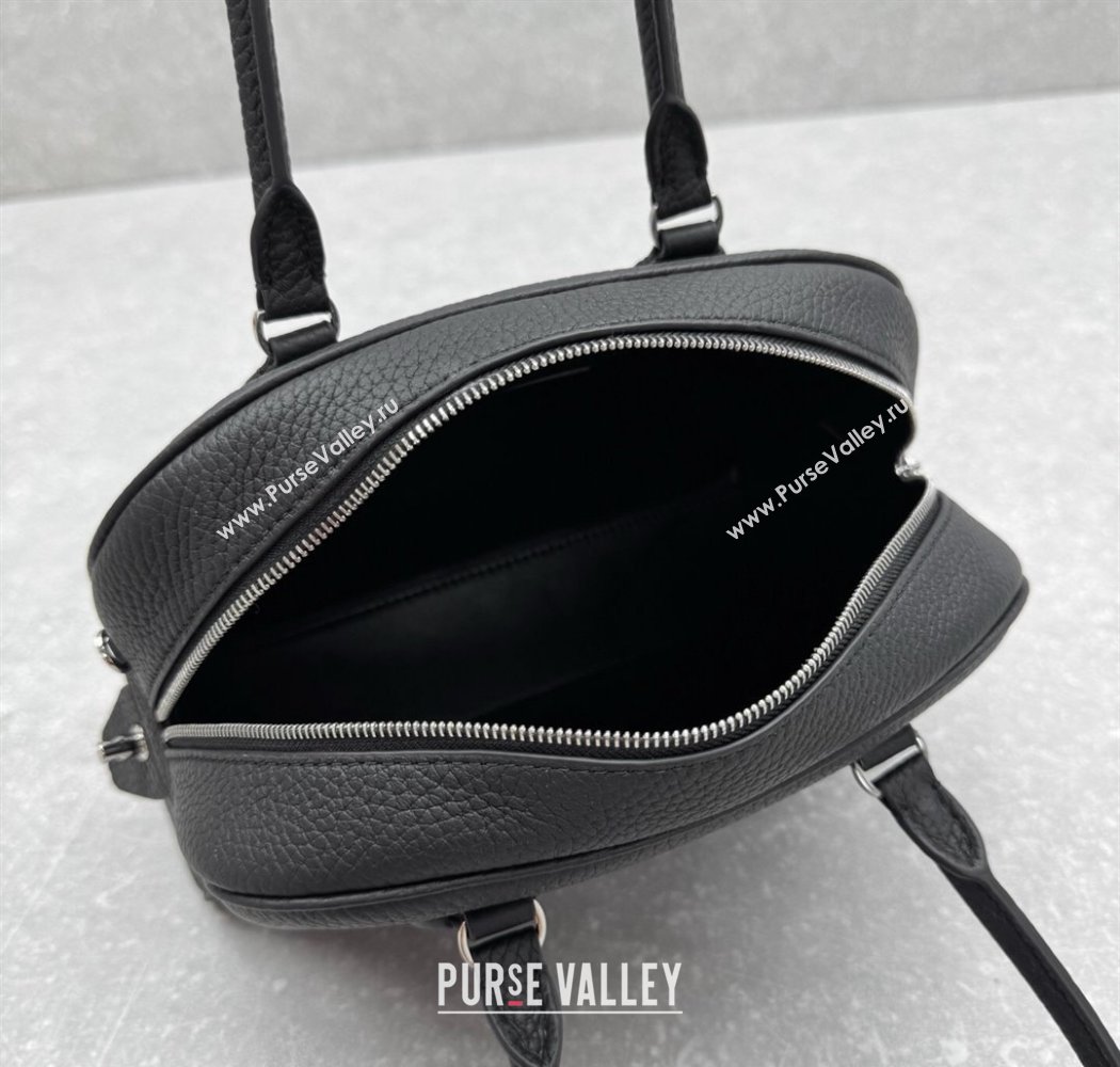 The Row India 10.00 Top Handle Bag in Grained Leather Black 2025 1740 (ningm-250927017)