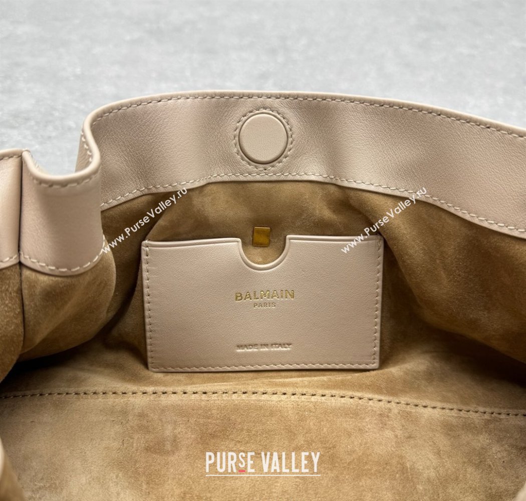 Balmain Small Anthem bag in calfskin leather with buckle Light Pink 2025 0444 (ningm-250927001)