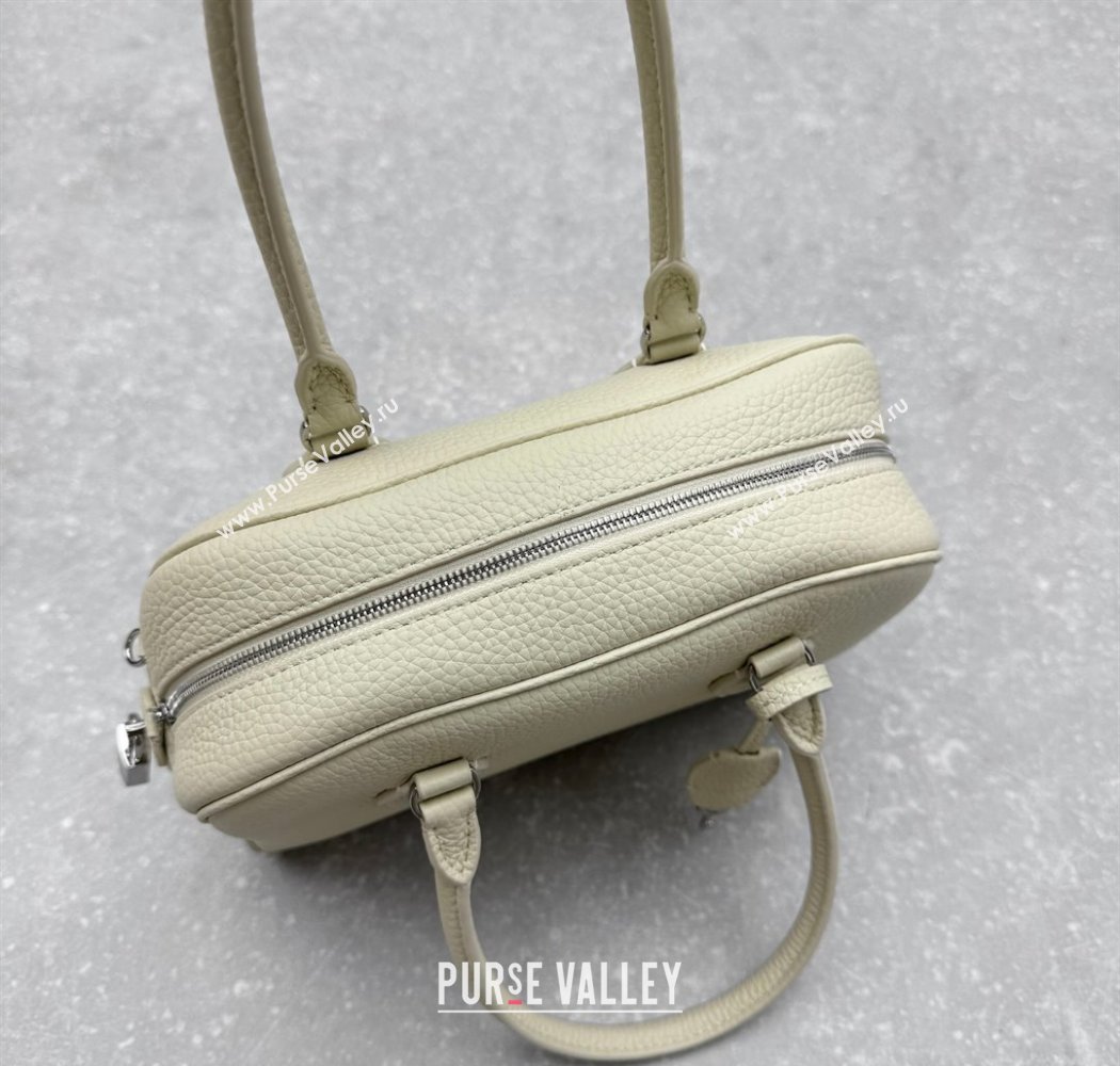 The Row India 10.00 Top Handle Bag in Grained Leather White 2025 1740 (ningm-250927018)