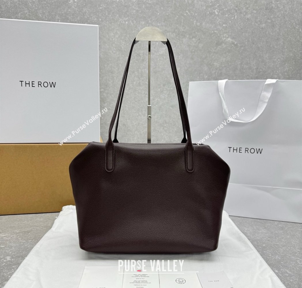 The Row Henri Shoulder Bag in Grained Leather Chocolate Brown 2025 1884 (ningm-250927020)