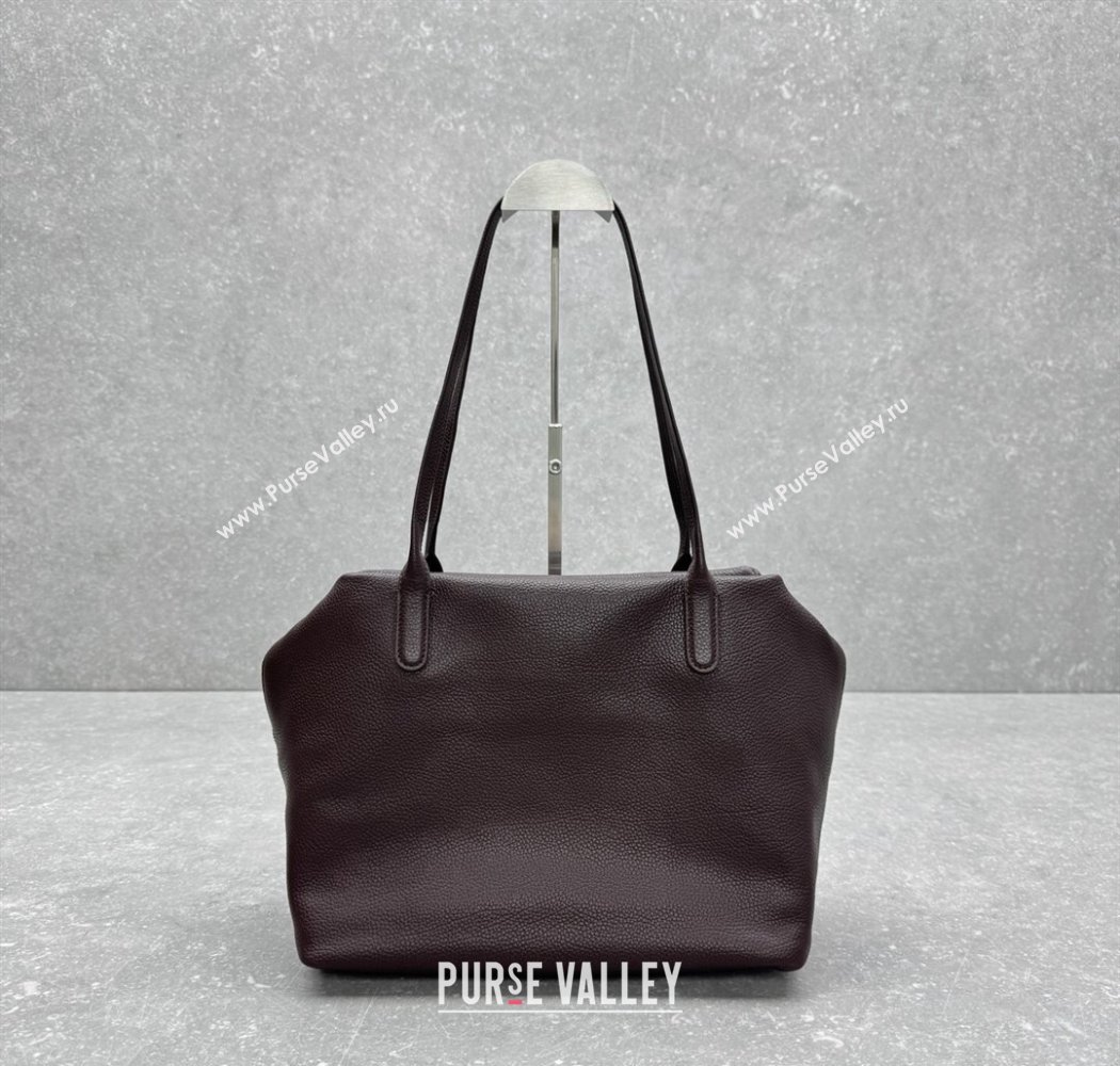 The Row Henri Shoulder Bag in Grained Leather Chocolate Brown 2025 1884 (ningm-250927020)