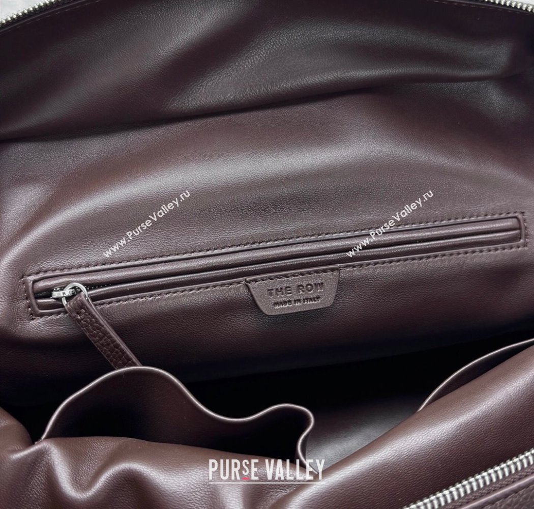 The Row Henri Shoulder Bag in Grained Leather Chocolate Brown 2025 1884 (ningm-250927020)