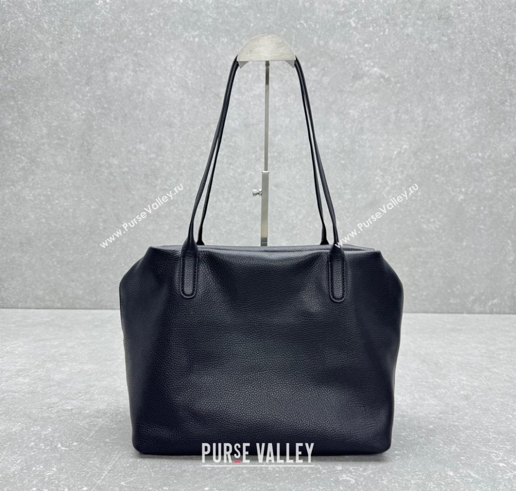 The Row Henri Shoulder Bag in Grained Leather Black 2025 1884 (ningm-250927021)