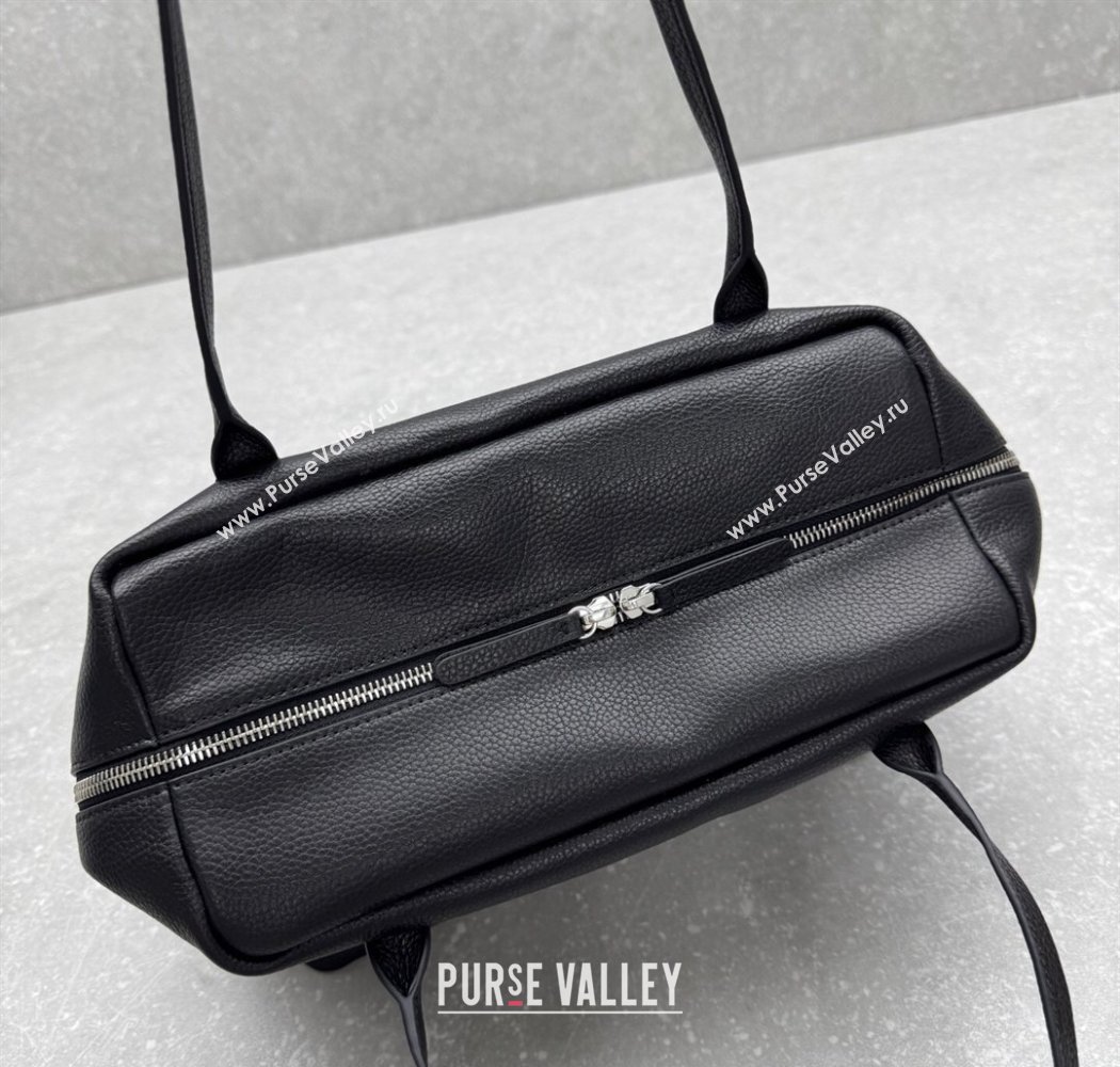 The Row Henri Shoulder Bag in Grained Leather Black 2025 1884 (ningm-250927021)