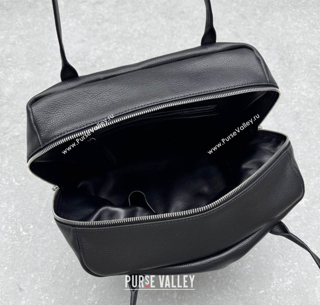 The Row Henri Shoulder Bag in Grained Leather Black 2025 1884 (ningm-250927021)