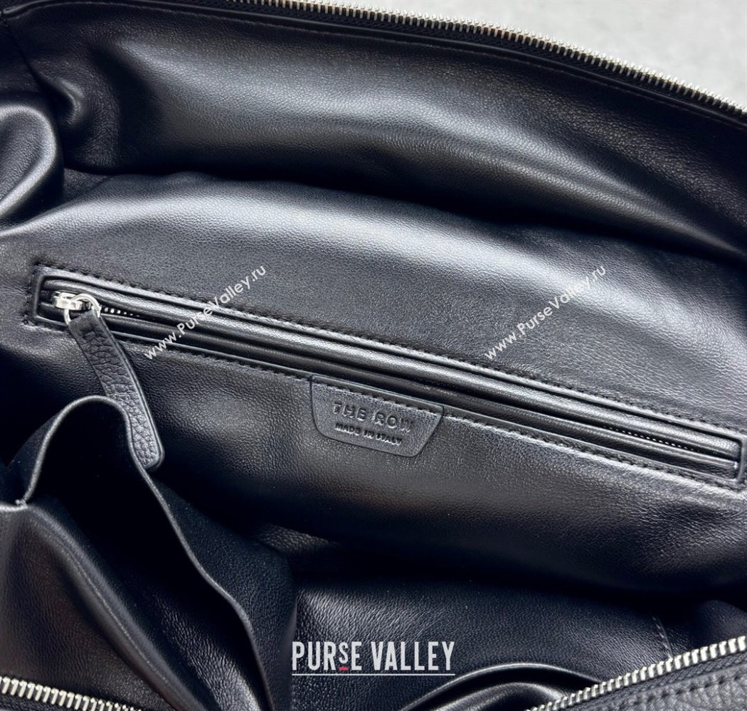 The Row Henri Shoulder Bag in Grained Leather Black 2025 1884 (ningm-250927021)