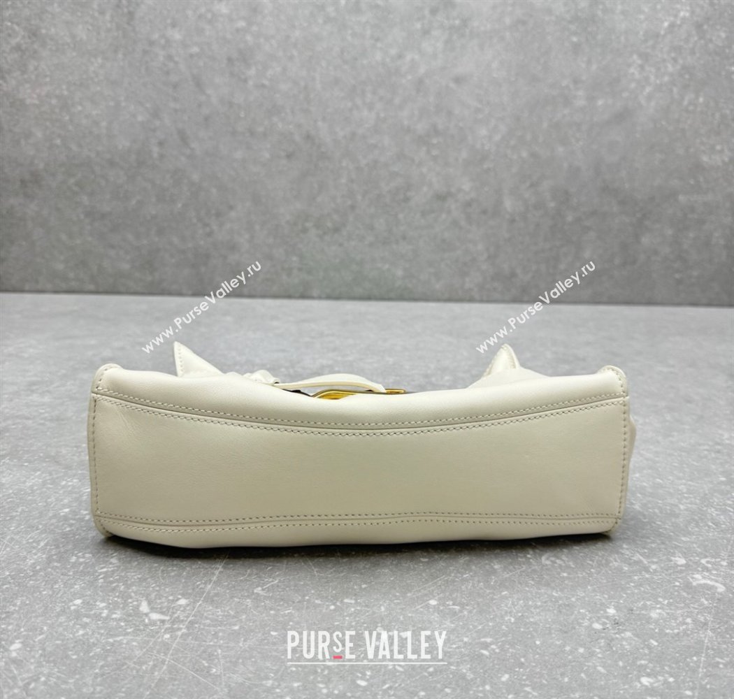 Balmain Small Anthem bag in calfskin leather with buckle White 2025 0444 (ningm-250927002)