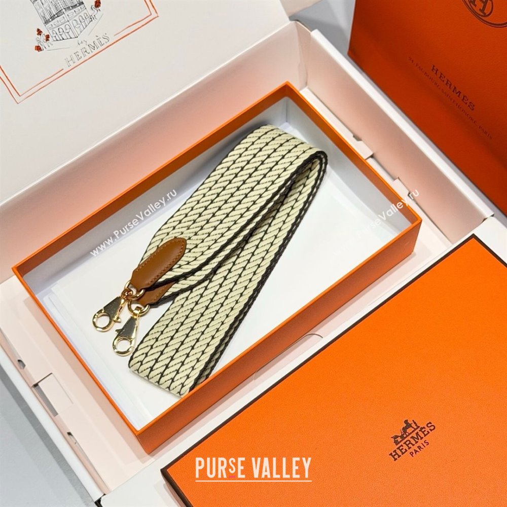 Hermes Canvas Bag Strap 5x85cm Yellow/Gold 2025 (FL-250701062)