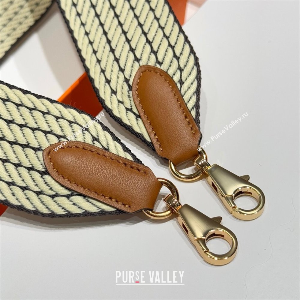 Hermes Canvas Bag Strap 5x85cm Yellow/Gold 2025 (FL-250701062)