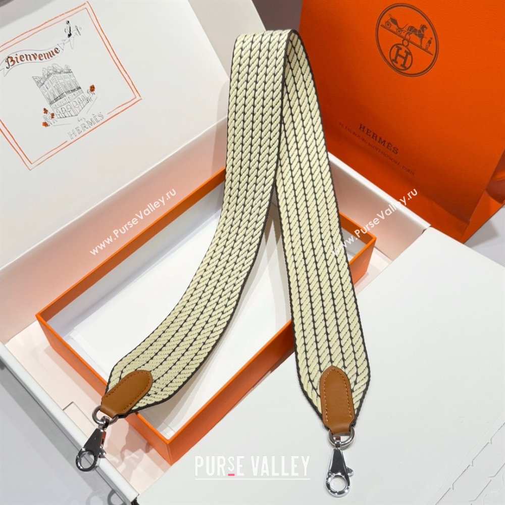 Hermes Canvas Bag Strap 5x85cm Yellow/Silver 2025 (FL-250701063)