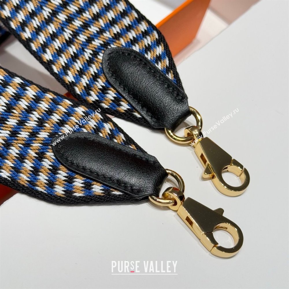 Hermes Canvas Bag Strap 5x85cm Black/Others/Gold 03 2025 (FL-250701039)