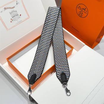 Hermes Canvas Bag Strap 5x85cm Black/Others/Silver 04 2025 (FL-250701040)