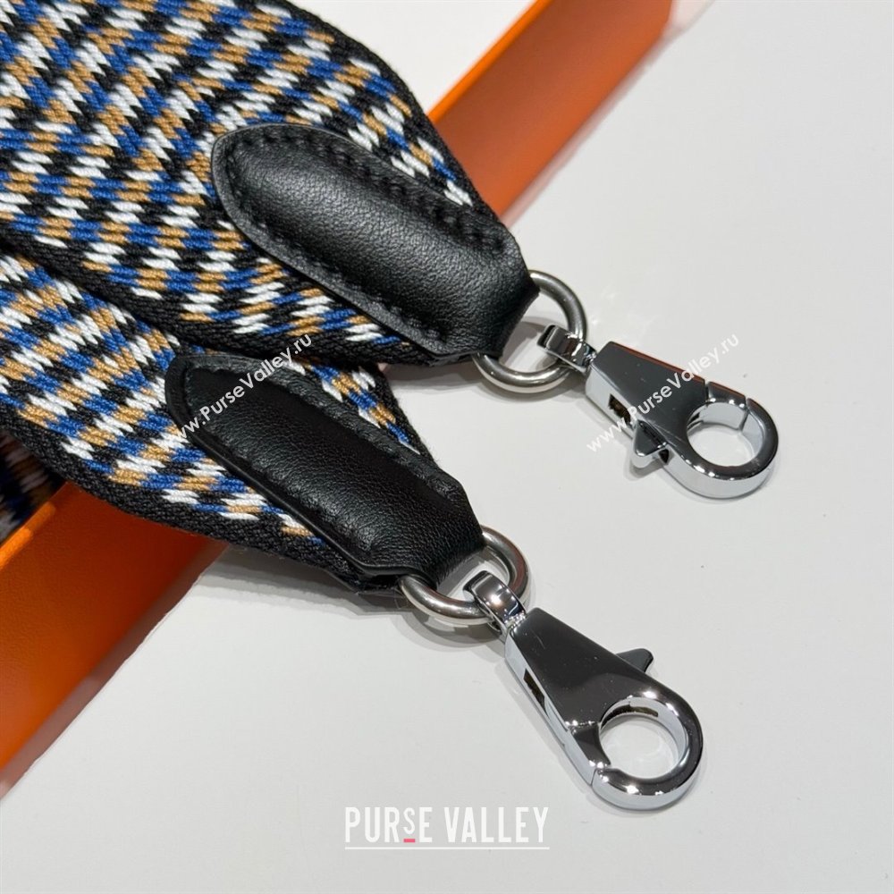 Hermes Canvas Bag Strap 5x85cm Black/Others/Silver 04 2025 (FL-250701040)