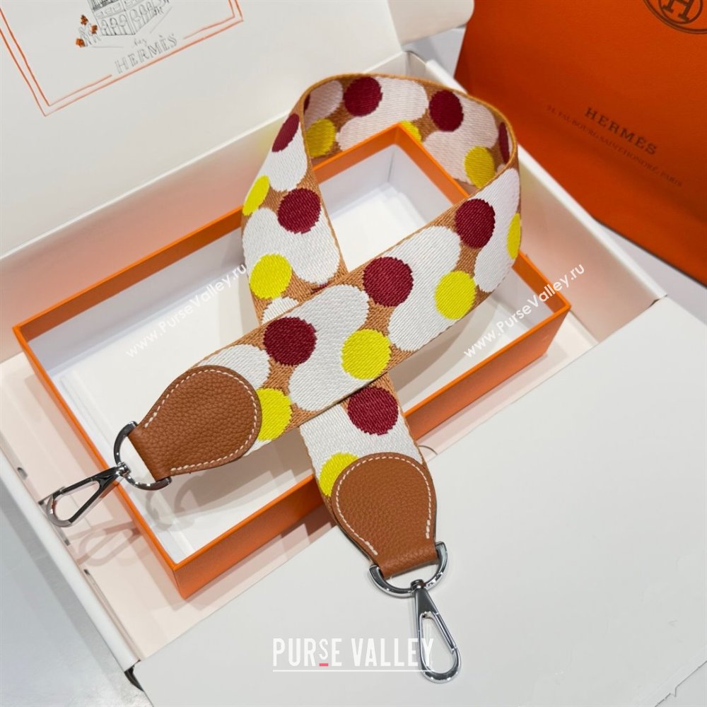 Hermes Canvas Bag Strap 5x85cm Brown/Multicolor 2025 (FL-250701053)