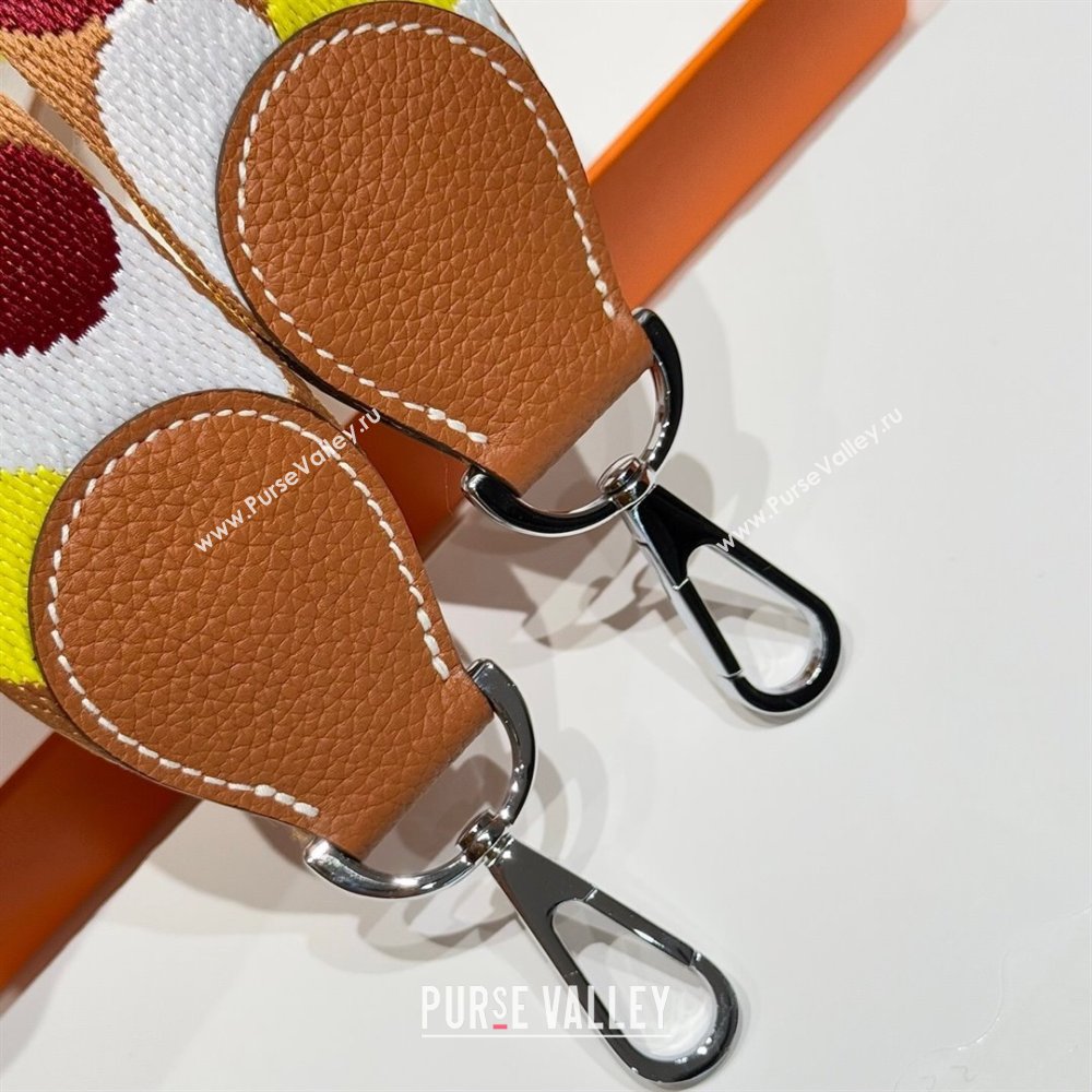 Hermes Canvas Bag Strap 5x85cm Brown/Multicolor 2025 (FL-250701053)