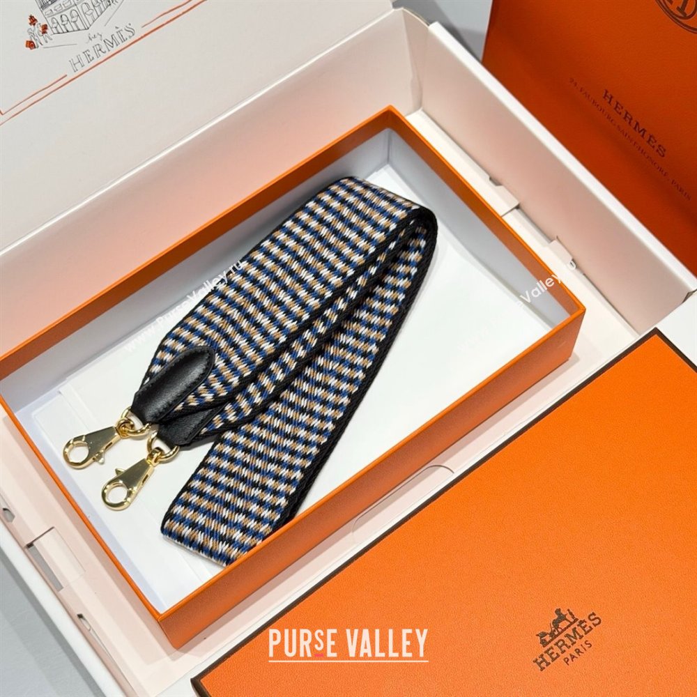 Hermes Canvas Bag Strap 5x85cm Black/Others/Gold 03 2025 (FL-250701039)