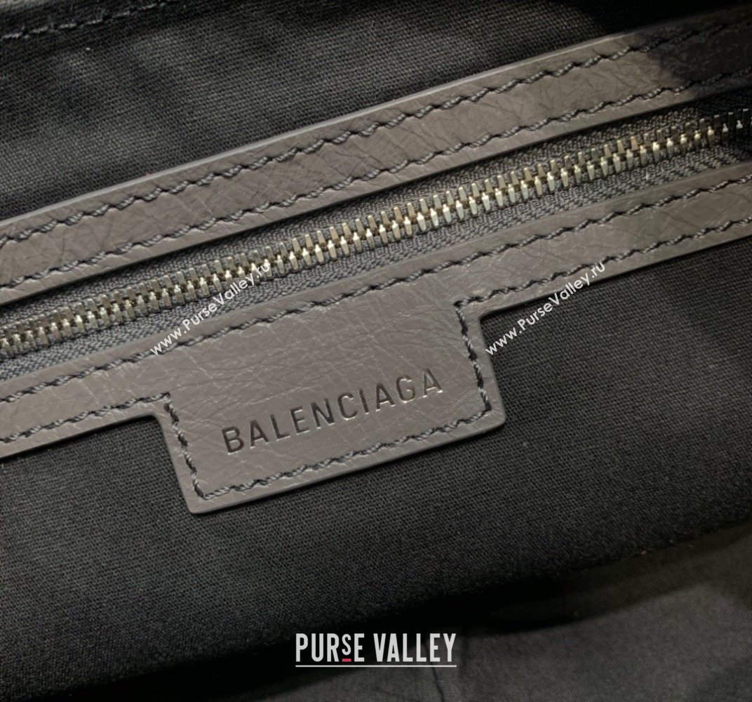 Balenciaga Le Cagole Lambskin Small Shoulder Bag Dark Grey/Aged Silver 2021 (JM-21120826)