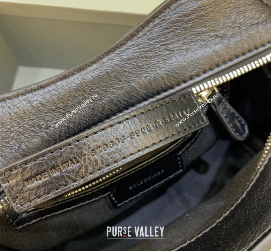 Balenciaga Neo Cagole XS Lambskin Top Handle Bag with Crystal Black 2025 638515 (JM-250206004)