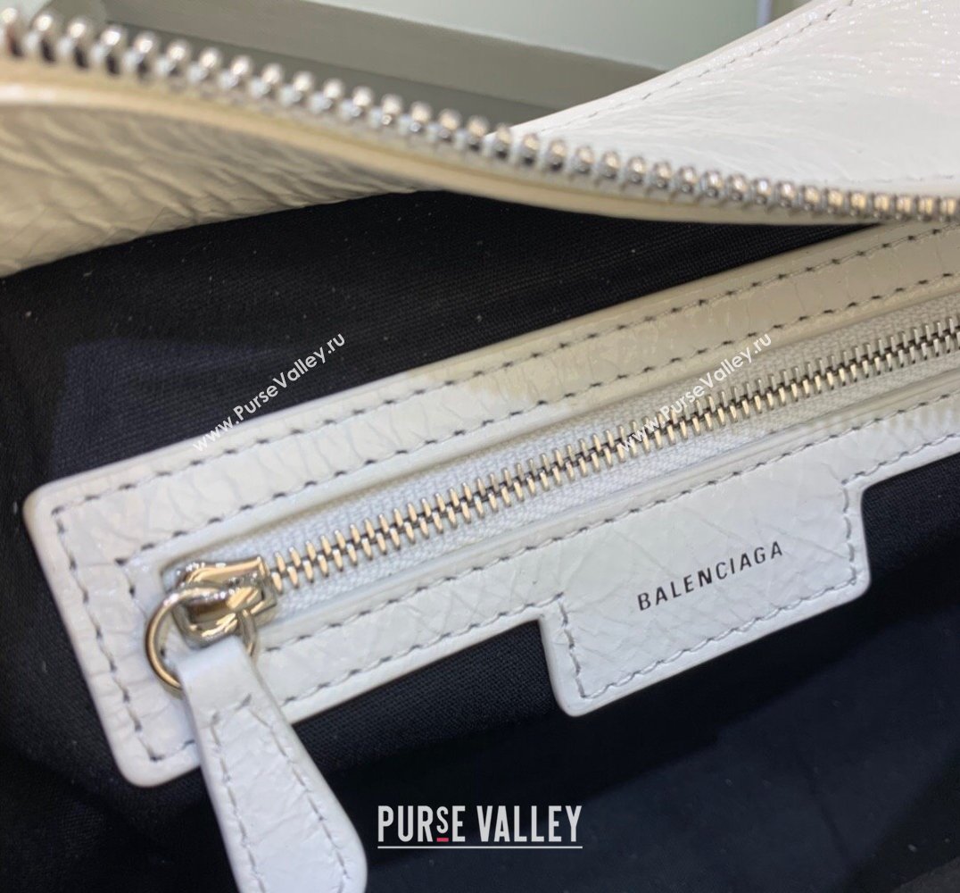Balenciaga Neo Cagole XS Lambskin Top Handle Bag with Crystal White 2025 638515 (JM-250206003)