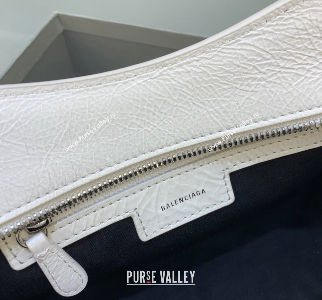 Balenciaga Neo Cagole XS Lambskin Top Handle Bag White/Aged Silver 2025 638515 (JM-250206005)