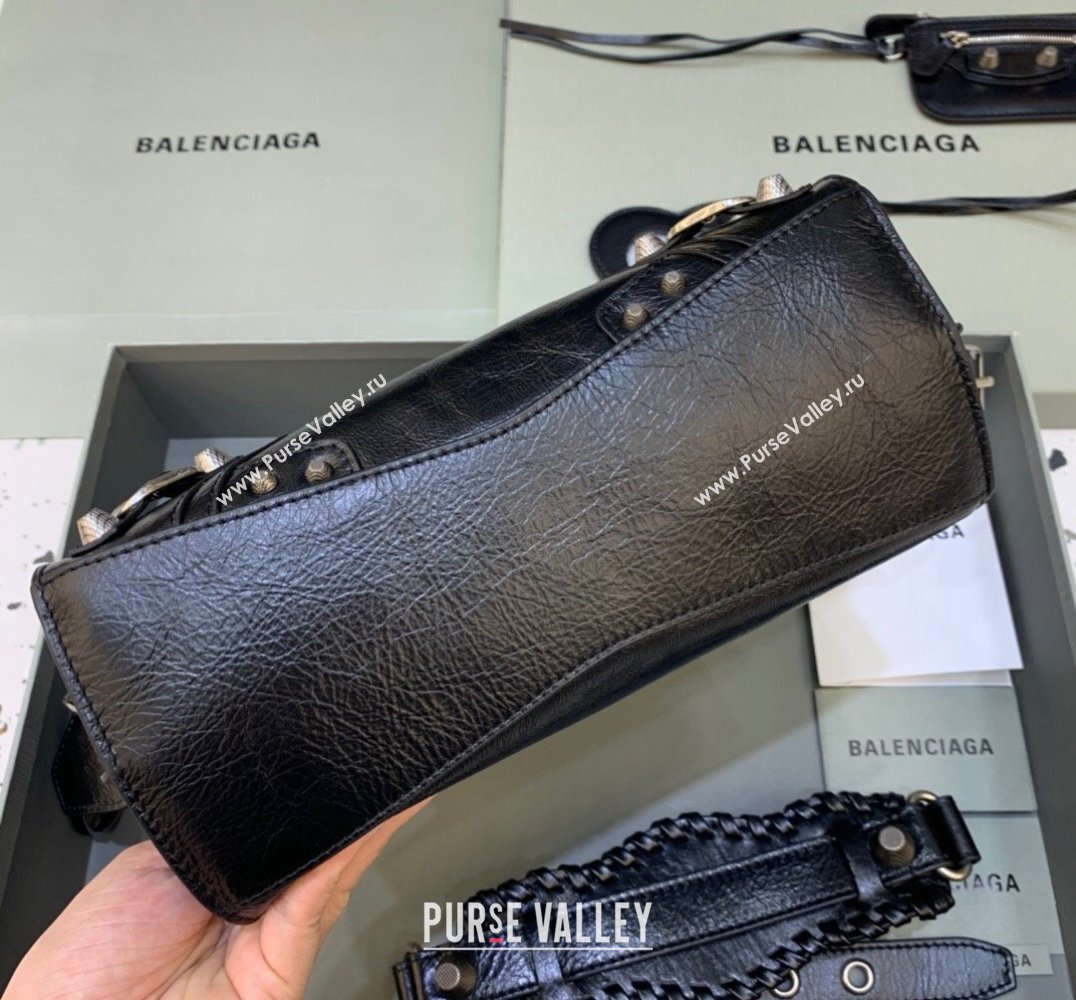 Balenciaga Neo Cagole XS Lambskin Top Handle Bag Black/Aged Silver 2025 638515 (JM-250206006)