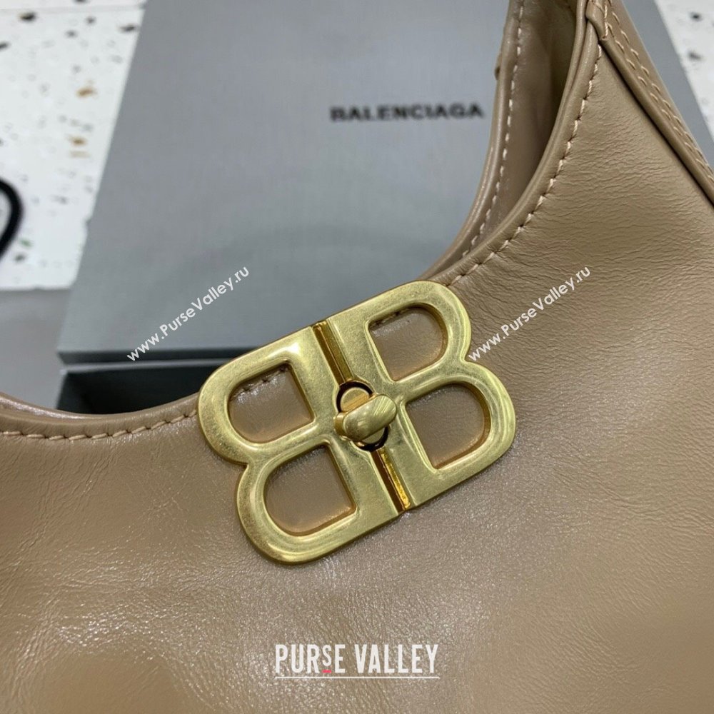 Balenciaga Mini Hobo Bag in Lambskin Beige 2025 801928880 (JM-250206007)