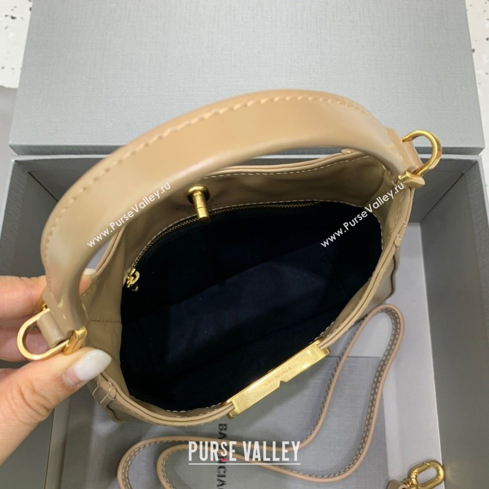 Balenciaga Mini Hobo Bag in Lambskin Beige 2025 801928880 (JM-250206007)