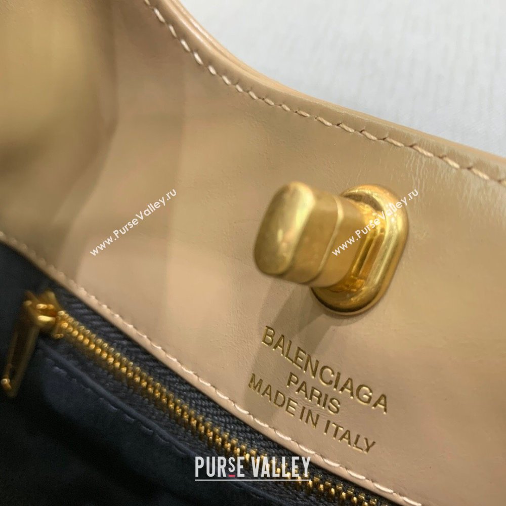 Balenciaga Mini Hobo Bag in Lambskin Beige 2025 801928880 (JM-250206007)