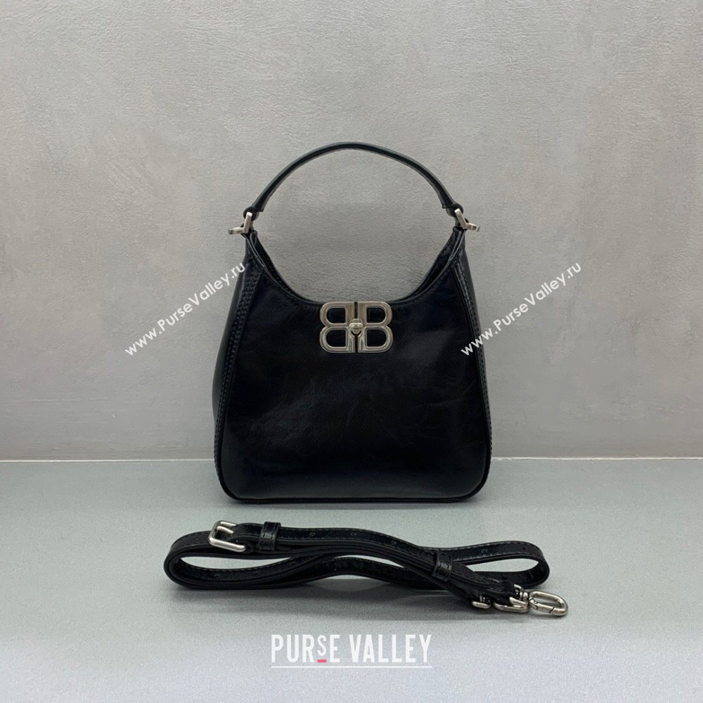 Balenciaga Mini Hobo Bag in Lambskin Black 2025 801928880 (JM-250206008)