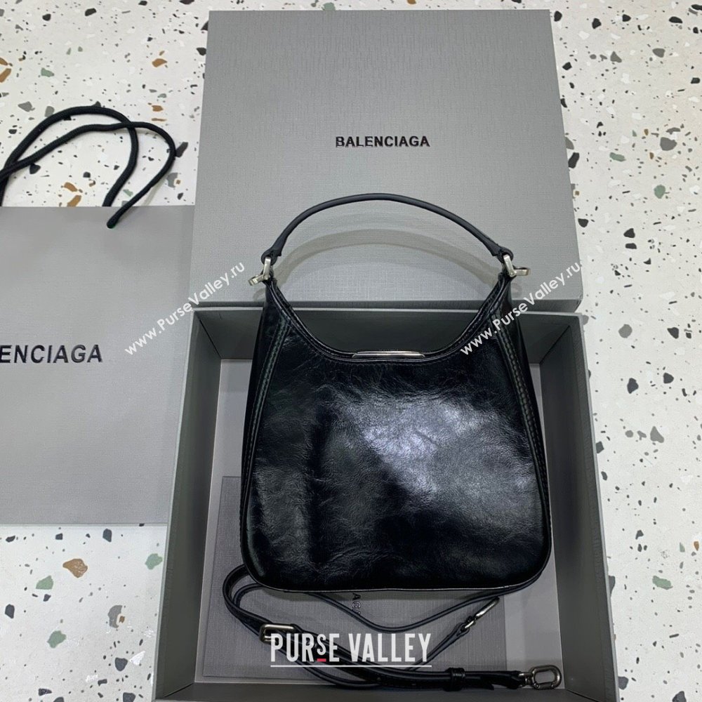 Balenciaga Mini Hobo Bag in Lambskin Black 2025 801928880 (JM-250206008)