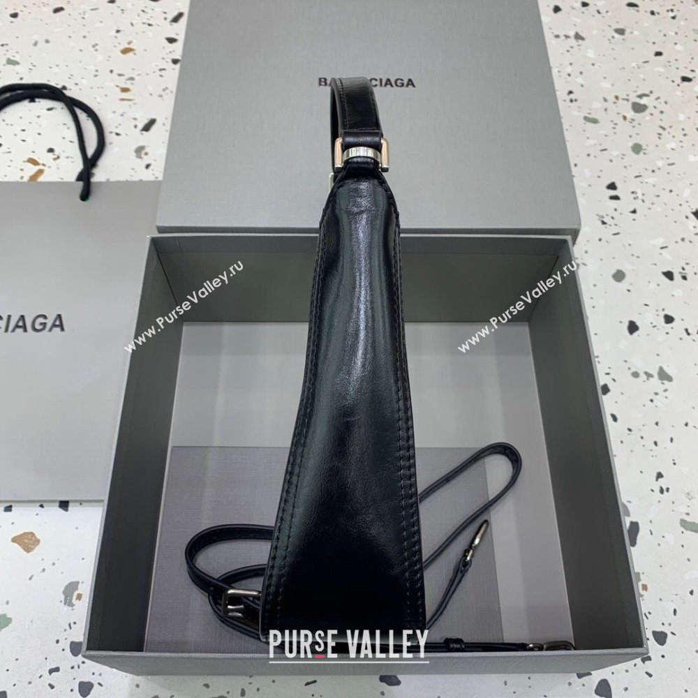 Balenciaga Mini Hobo Bag in Lambskin Black 2025 801928880 (JM-250206008)