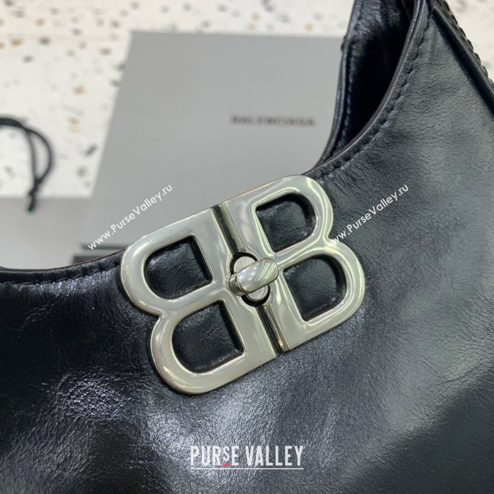 Balenciaga Mini Hobo Bag in Lambskin Black 2025 801928880 (JM-250206008)