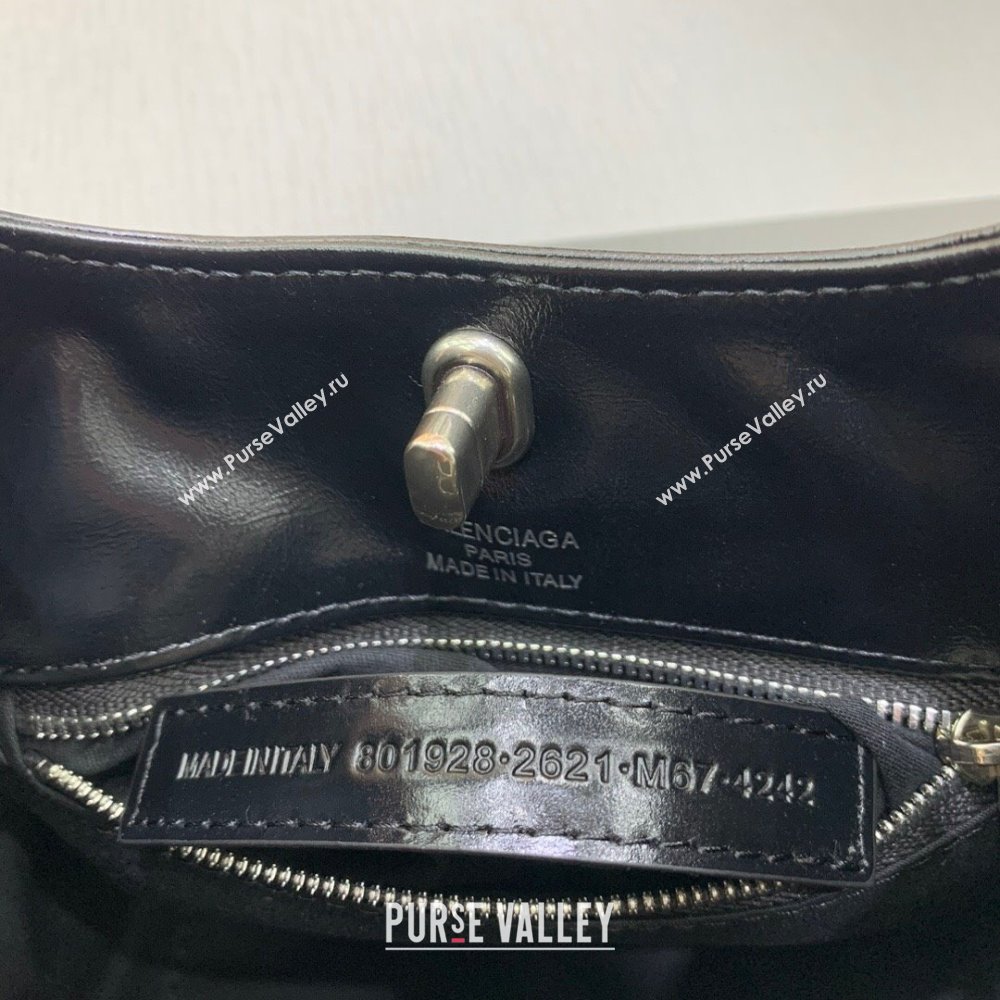 Balenciaga Mini Hobo Bag in Lambskin Black 2025 801928880 (JM-250206008)