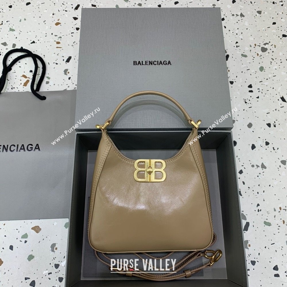 Balenciaga Mini Hobo Bag in Lambskin Beige 2025 801928880 (JM-250206007)