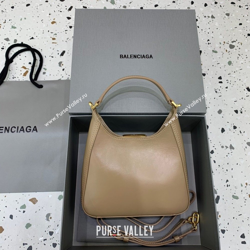 Balenciaga Mini Hobo Bag in Lambskin Beige 2025 801928880 (JM-250206007)