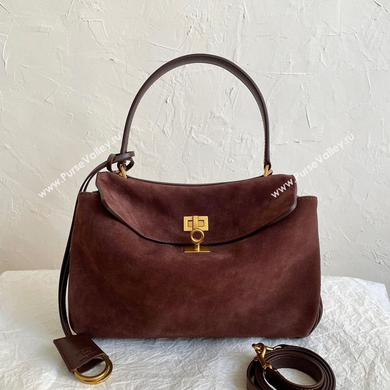 Balenciaga Rodeo Small Handbag in Suede and Leather Brown 2025 78972 (BI-250802067)