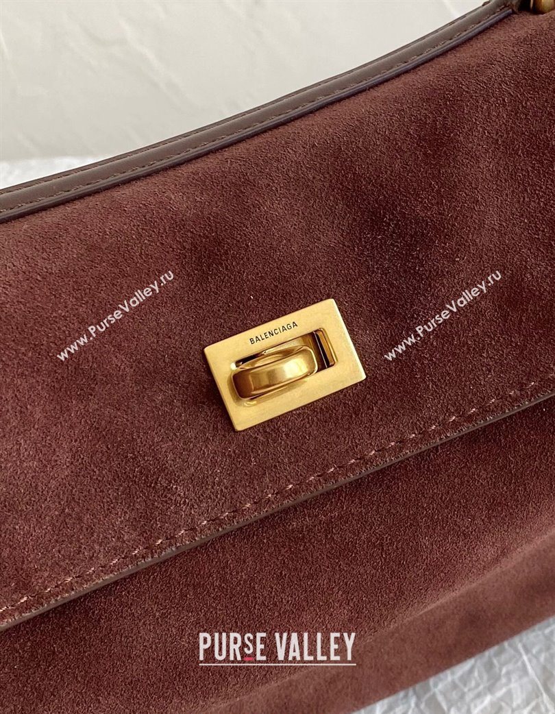 Balenciaga Rodeo Small Handbag in Suede and Leather Brown 2025 78972 (BI-250802067)
