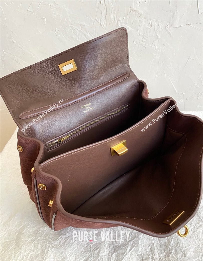 Balenciaga Rodeo Small Handbag in Suede and Leather Brown 2025 78972 (BI-250802067)