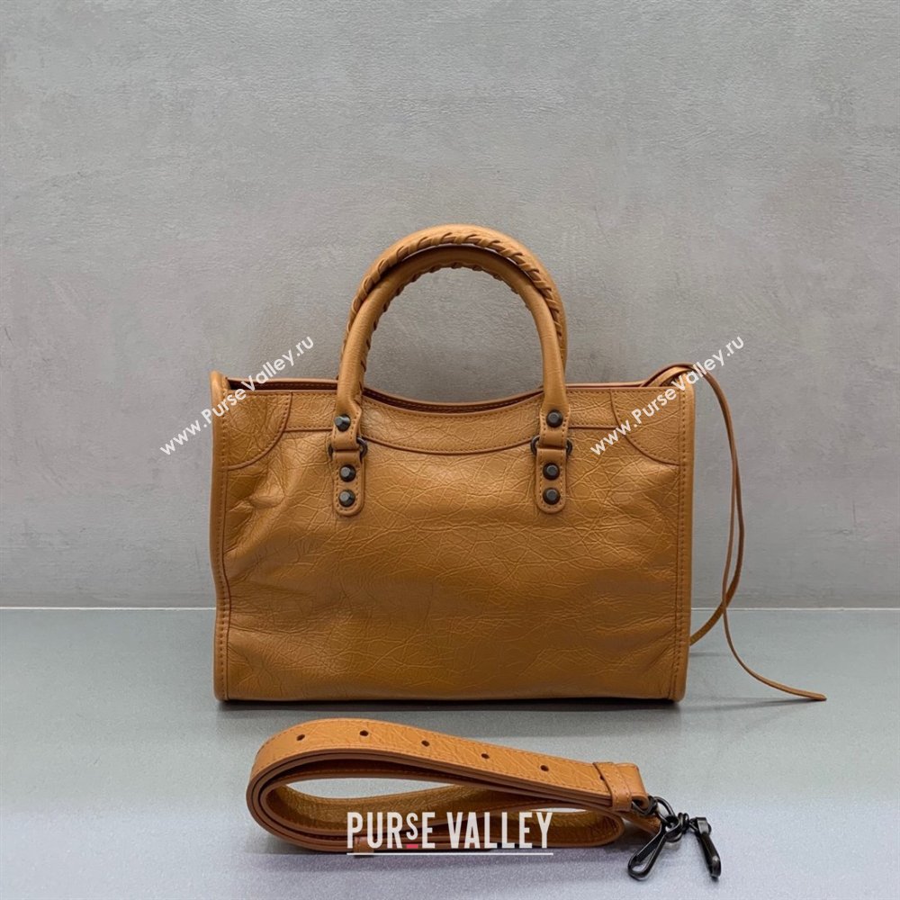 Balenciaga Le City Small Bag in Camel Brown Arena Storico lambskin leather 2025 0926 (JM-250926110)