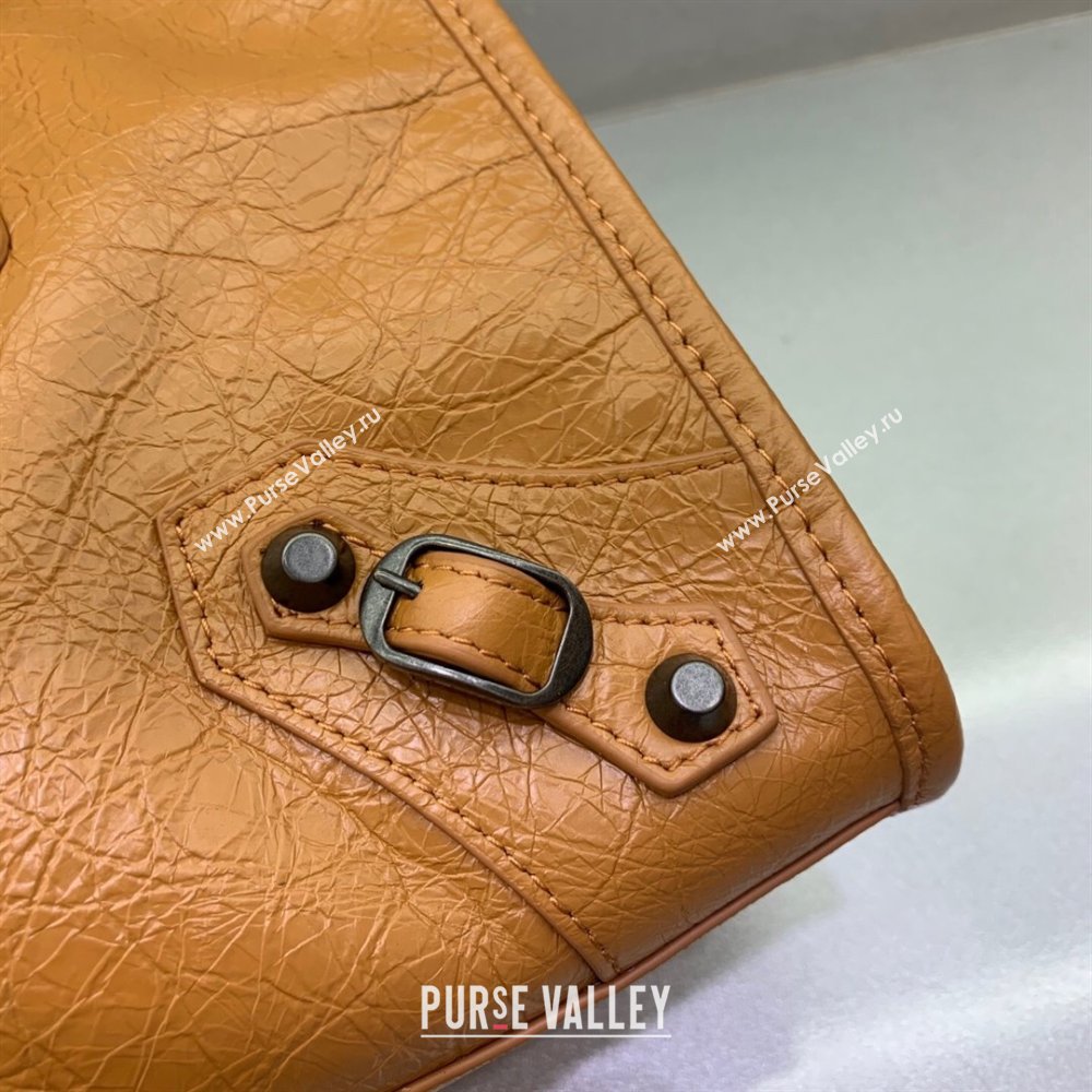 Balenciaga Le City Small Bag in Camel Brown Arena Storico lambskin leather 2025 0926 (JM-250926110)