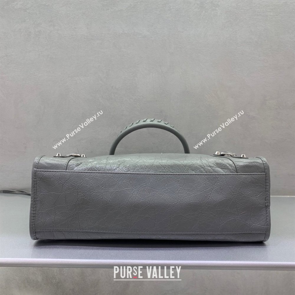 Balenciaga Le City Medium Bag in Grey Arena Storico lambskin 2025 0926 (JM-250926114)