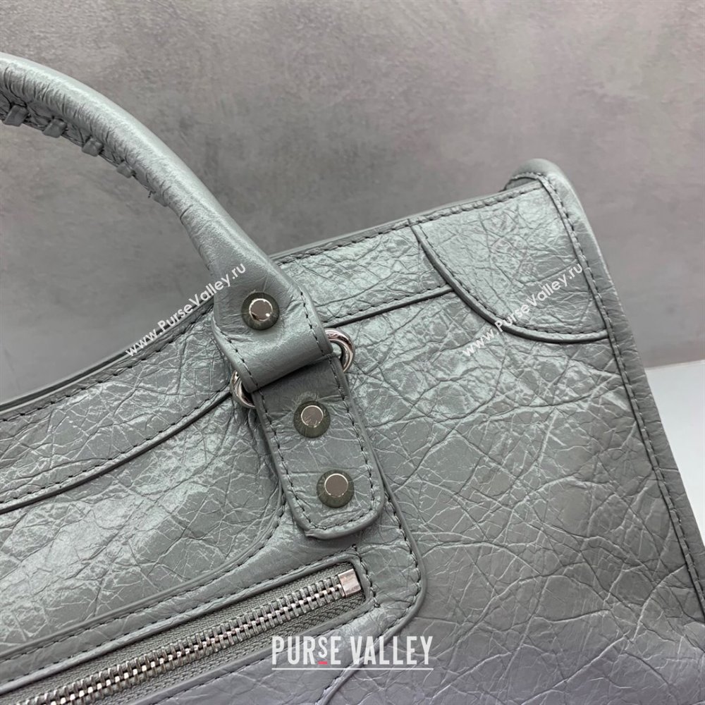 Balenciaga Le City Medium Bag in Grey Arena Storico lambskin 2025 0926 (JM-250926114)