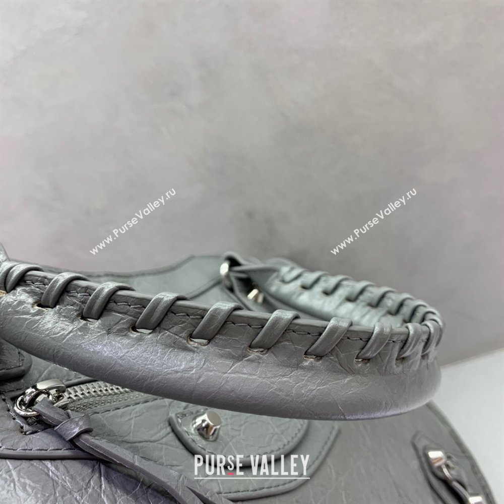 Balenciaga Le City Medium Bag in Grey Arena Storico lambskin 2025 0926 (JM-250926114)